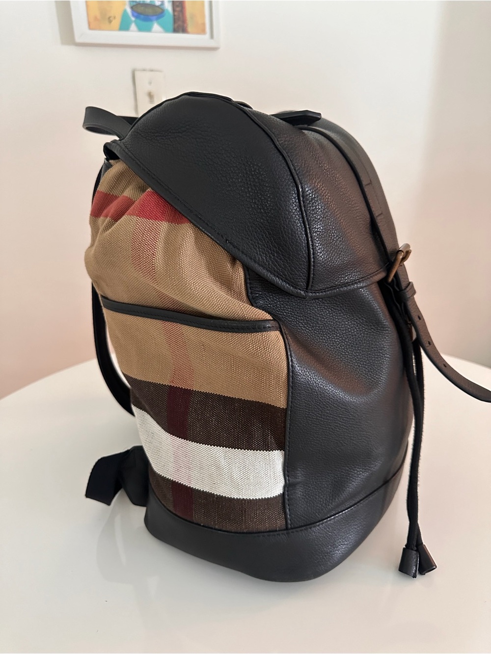 Burberry Men's Black Leather Backpack - Picture 3 of 8
